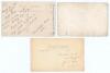 Leicestershire C.C.C. 1929-1935. Three original mono real photograph postcards of Leicestershire teams of the period, the players seated and standing in rows wearing crickets attire, blazers etc. Teams are 1929 with players names annotated in ink to verso - 2