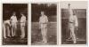 Middlesex C.C.C. c.1910. Three early sepia real photograph postcards of Middlesex players at the wicket, all Rival Photographic Series. One features W. Dwyer, A.E. Trott and F.A. Tarrant inspecting the wicket (Series no. 1394). The others are B.J. Bosanqu