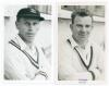 Nottinghamshire C.C.C. John Desmond Clay (Nottinghamshire 1948-1961) and John Denis Springall (Nottinghamshire 1955-1963). Two mono real photograph plain back postcards, each player depicted head and shoulders wearing cricket attire. Both postcards with o