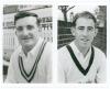 Nottinghamshire C.C.C. Bryan Douglas &lsquo;Bomber&rsquo; Wells (Gloucestershire & Nottinghamshire 1951-1965) and Andrew John Corran (Oxford University & Nottinghamshire 1958-1965. Two mono real photograph plain back postcards, each player depicted head and shoulders