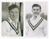 Warwickshire C.C.C. James Moffatt Allan (Oxford University, Kent & Warwickshire 1953-1968) and Raymond Thomas Weeks (Warwickshire 1950-1957). Two mono real photograph plain back postcards, each player depicted head and shoulders wearing cricket attire and