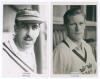 Warwickshire C.C.C. Derrick Harold Robins (Warwickshire 1947, two matches) and Ronald Harling Maudsley (Oxford University & Warwickshire 1946-1951). Two mono real photograph plain back postcards, each player depicted head and shoulders wearing cricket att