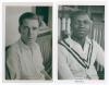 Warwickshire C.C.C. Martin Paterson Donnelly (Wellington, Canterbury, Middlesex, Oxford University, Warwickshire & New Zealand 1936-1950) and Derief David Samuel (Warwickshire 1948-1950). Two mono real photograph plain back postcards, each player depicted
