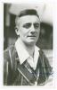 Thomas Alec Jacques. Yorkshire 1927-1936. Mono real photograph plain back postcard of Jacques, head and shoulders wearing cricket attire and blazer. Nicely signed in blue ink by Jacques. Official stamp for A. Wilkes & Son, West Bromwich to verso. Very goo