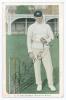Charles George Macartney. New South Wales & Australia 1905-1926. Tinted colour printed postcard of Macartney, full length, in bowling pose wearing Australian cap at Lord&rsquo;s during the Australian tour of England in 1909. Nicely signed in black ink by Macart
