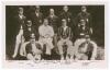 England v South Africa 1912. Triangular Test Tournament. &lsquo;Test Match England&rsquo;s Team v South Africa&rsquo;. Early original mono real photograph postcard of the England team, the players seated and standing in rows wearing assorted blazers and caps. Players&rsquo; name