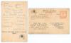 M.C.C. tour to Australia 1928/29. &lsquo;Signatures of the English Cricketers in Australia 1928-29&rsquo;. Original postcard with printed title and facsimile signatures of the M.C.C. touring party printed in blue. Published by Dominion Broadcasting Pty. Ltd., Melbour