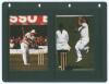 England, Australia and overseas cricket collectors&rsquo; cards and postcards 1990s. Black binder comprising a collection totalling eighty three loose mounted colour collectors&rsquo; cards and postcards of players, the majority signed by the featured player. Series - 4