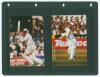 England, Australia and overseas cricket collectors&rsquo; cards and postcards 1990s. Black binder comprising a collection totalling eighty three loose mounted colour collectors&rsquo; cards and postcards of players, the majority signed by the featured player. Series - 5
