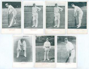 M.C.C. Tour to Australia, 1903/04. Seven mono postcards of the &ldquo;Warner&rsquo;s Team Series&rdquo; published by John Walker & Co., London. Postcards are Warner, Tyldesley, Rhodes, Lilley, Knight and Arnold (two copies). The Rhodes card postmarked 1904, others postally
