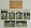 &lsquo;Famous Fielders. In the Open&rsquo; series no. 6452, first published by Raphael Tuck & Son in 1907. Full set of six colour postcards from photographs by G.W. Beldam of fielders being J. Tunnicliffe, Clem Hill, W.W. Armstrong, M.A. Noble, G.L. Jessop and A.A. L