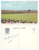 Don Bradman. Australia. &lsquo;Festival Cricket at Scarborough&rsquo; colour postcard signed to the back of the card by Bradman in blue ink. Good condition