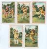 A. & G. Taylor&rsquo;s &lsquo;Orthochrome Series&rsquo; c.1910. Set of five humorous colour postcards of cartoons of teddy bears playing cricket. Titles are &lsquo;None but the brave deserve the fair&rsquo;, &lsquo;And he thought it was going to be a boundary&rsquo;, &lsquo;99 not out&rsquo;, &lsquo;Out! First bal