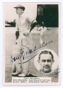 Donald George Bradman. New South Wales, South Australia & Australia 1927-1949. Mono &lsquo;photocard&rsquo; no. 176 of Don Bradman, Australia&rsquo;s Captain from the 1936/37 series of Test matches in Australia. Published by Ardath Tobacco Co and packed with Kings cigarett