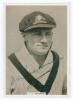 Donald George Bradman. New South Wales, South Australia & Australia 1927-1949. Mono &lsquo;photocard&rsquo; of Don Bradman, Australia&rsquo;s Captain from the 1938 series of Test matches in England. Published by Ardath Tobacco Co and packed with Kings cigarettes. Signed by