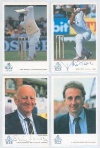 T.C.C.B./ E.C.B./ Classic Cricket Cards &lsquo;International Cricketers&rsquo; series. Black binder comprising an excellent near complete run of card numbers 1-348, lacking just two, nos. 214 and 216. 104 cards are signed by the featured cricketer, including a good n