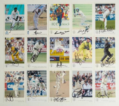 Overseas signed Classic Cricket Cards &lsquo;International Cricketers&rsquo; series. Thirty cards, the majority of overseas players, each signed by the featured player. Card numbers are 63, 121, 205, 249, 276, 296, 306, 308, 316, 331, 339, 340, 342, 358, 363, 365, 39