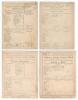 Surrey C.C.C. 1887 & 1889. Four early official double-sided scorecards for matches played at Kennington Oval. Incomplete printed and/ or handwritten scores. Matches are v Cambridge University, 20th- 22nd June 1887, Surrey won by an innings and 67 runs (Wa