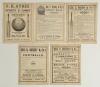 Surrey C.C.C. 1890-1892. Five early original double-sided scorecards for County matches played at Kennington Oval, all with incomplete printed and/ or handwritten scores. Matches are v Nottinghamshire 4th- 6th August 1890, Surrey won by seven wickets. v N - 2