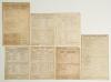 Kent C.C.C. 1892-1899. Seven early original double-sided scorecards for Kent County matches and one tour match against the 1899 Australians, all with printed and/ or handwritten scores, some complete. Matches are v Nottinghamshire, Canterbury 4th- 6th Aug