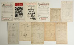 Miscellaneous scorecards 1890-1971. A selection of eight official scorecards, the majority pre-war with printed and/ or handwritten scores unless stated. Matches are Oxford University v Gentlemen of England, Oxford 22nd- 24th May 1890, complete printed sc