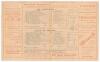 Australian tour to England 1902. &lsquo;Australians v. An XI of England&rsquo;. Rarer early double sided folding scorecard for the tour match played at The Saffrons, Eastbourne, 16th- 18th June 1902, with complete printed and handwritten scores in pencil. Batting fir