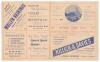 Australian tour to England 1902. &lsquo;Australians v. An XI of England&rsquo;. Rarer early double sided folding scorecard for the tour match played at The Saffrons, Eastbourne, 16th- 18th June 1902, with complete printed and handwritten scores in pencil. Batting fir - 2