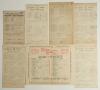 England home Test and tour match scorecards 1907-1987. A selection of thirteen official scorecards with printed and/ or handwritten scores, some complete. Test matches are England v South Africa, 3rd Test, Kennington Oval 1907. v South Africa, 2nd Test, L