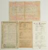 Kent C.C.C. Pre-war scorecards 1930-1939. Three official scorecards for Kent &lsquo;home&rsquo; matches played at different venues, each with printed and/ or handwritten scores. Matches are v Derbyshire at Tonbridge 14th- 17th June 1930, Kent won by nine wickets, Tic