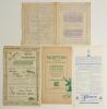 Kent C.C.C. Pre-war scorecards 1930-1939. Three official scorecards for Kent &lsquo;home&rsquo; matches played at different venues, each with printed and/ or handwritten scores. Matches are v Derbyshire at Tonbridge 14th- 17th June 1930, Kent won by nine wickets, Tic - 2
