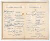 Duke of Beaufort&rsquo;s XI v Tom Goddard&rsquo;s XI 1948. Tom Goddard benefit match. Official folding card programme for the match to commemorate the &lsquo;Opening of the Memorial Ground&rsquo; at the Badminton Cricket Club on 4th July 1948. Nicely signed to the centre pages b - 2