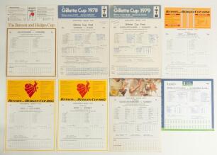 Lord&rsquo;s Finals 1972-2007. A selection of thirty official programmes for Lord&rsquo;s finals (one exception), some with complete printed scores, others handwritten. Scorecards are Benson & Hedges Cup 1972, 1986, 1995, 1997, 2001, Gillette Cup 1978, 1979, NatWest 
