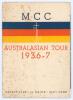 M.C.C. tour of Australia 1936/37. Official Orient Line S.S. Orion official brochure for the M.C.C. Australasian Tour 1936/37. Printed title to front wrapper with M.C.C. colours and Orient Line emblem. Signed in ink to pen pictures by all eighteen members 
