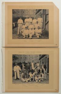 Grange C.C.C (Edinburgh) v Oxford University Authentics 1901 & 1903. Two original mono photographs of Grange teams, one dated &lsquo;July 12th and 13th 1901&rsquo;, the other &lsquo;July 10th and 11th 1903&rsquo;, the players seated and standing in rows wearing cricket attire an
