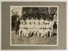 &lsquo;South Africa 1929 Cricket Team&rsquo;. Large official mono photograph of the South African touring party to England, the players seated and standing in rows wearing cricket attire and caps, with the manager, Frielinghaus. Printed title to lower portion of the 