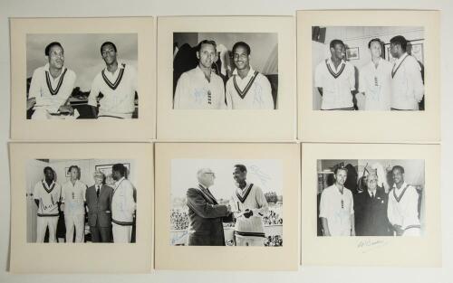 England v West Indies 1966 and the &lsquo;The Horlicks Awards&rsquo; sponsorship of the Test series. A collection of six official mono press photographs, each depicting the winner of the Batsman and Bowler of the Match awards, signed by the featured players and W.R. 