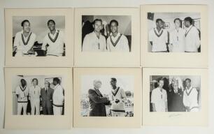 England v West Indies 1966 and the &lsquo;The Horlicks Awards&rsquo; sponsorship of the Test series. A collection of six official mono press photographs, each depicting the winner of the Batsman and Bowler of the Match awards, signed by the featured players and W.R. 
