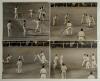 Pakistan inaugural tour to England 1954. Six original sepia press photographs from the 1954 tour. One depicts the team being welcomed on board ship on arrival at Southampton, signed in ink by seven players including Waqar Hasan, Khalid Hasan, Shuja-ud-din - 5