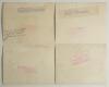 Pakistan inaugural tour to England 1954. Six original sepia press photographs from the 1954 tour. One depicts the team being welcomed on board ship on arrival at Southampton, signed in ink by seven players including Waqar Hasan, Khalid Hasan, Shuja-ud-din - 6