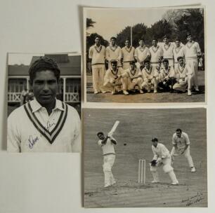 Pakistan tours to England 1962 and 1967. A selection of original mono/ sepia press photographs from the 1962 and 1967 tours. Three from 1962 are signed by Alim-ud-din, one a signed head and shoulders photograph depicted in cricket attire, a photograph of