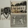 Pakistan tours to England 1962 and 1967. A selection of original mono/ sepia press photographs from the 1962 and 1967 tours. Three from 1962 are signed by Alim-ud-din, one a signed head and shoulders photograph depicted in cricket attire, a photograph of