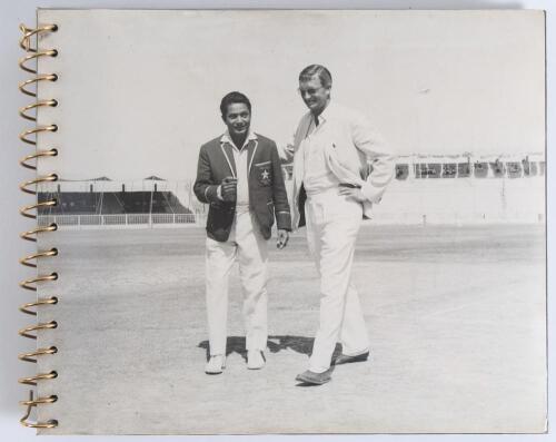 Commonwealth Team tour to Pakistan 1968. &lsquo;B.C.C.P. XI vs. Commonwealth XI 3rd and Final Test Match played at National Stadium Karachi (West Pakistan) on 29th, 30th, 31st March, and 1st April 1968. Large photograph album produced for the Karachi Cricket As