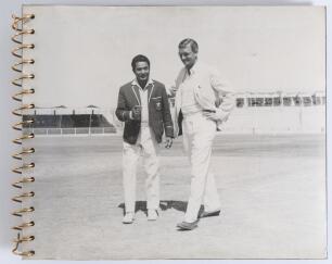 Commonwealth Team tour to Pakistan 1968. &lsquo;B.C.C.P. XI vs. Commonwealth XI 3rd and Final Test Match played at National Stadium Karachi (West Pakistan) on 29th, 30th, 31st March, and 1st April 1968. Large photograph album produced for the Karachi Cricket As