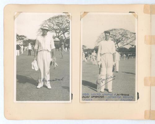 M.C.C. tour to West Indies 1934/35. A nice collection of mono candid photographs taken during the tour matches played against British Guiana at Bourda, Georgetown, 5th- 7th and 10th- 12th February 1935. Each photograph depicts a player from the match on t