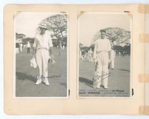 M.C.C. tour to West Indies 1934/35. A nice collection of mono candid photographs taken during the tour matches played against British Guiana at Bourda, Georgetown, 5th- 7th and 10th- 12th February 1935. Each photograph depicts a player from the match on t