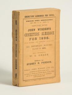 Wisden Cricketers&rsquo; Almanack 1896. 33rd edition. Original paper wrappers. Some bowing to spine, handwritten name of ownership and date &lsquo;1920&rsquo; to first advertising page otherwise in good/very good condition