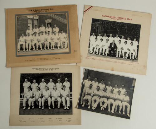 Australian state team photographs 1946-1974. Four official team photographs, each with players seated and standing in rows wearing cricket attire. One unmounted photograph is of the New South Wales team for the tour match v M.C.C. at Sydney, 15th- 19th No