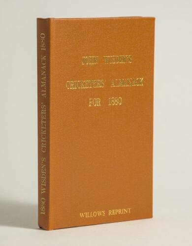 Wisden Cricketers&rsquo; Almanack 1880. Willows softback reprint (1987) in light brown hardback covers with gilt lettering. Limited edition 137/500. Good/very good condition