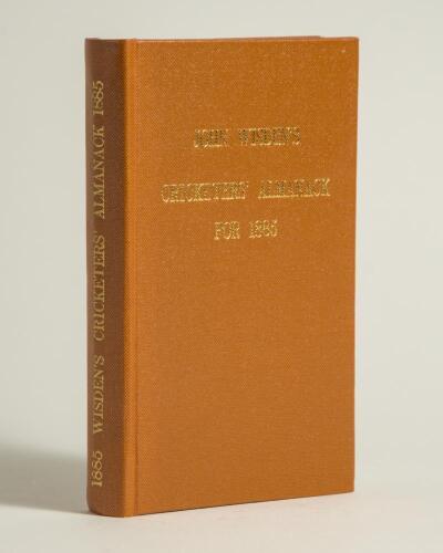 Wisden Cricketers&rsquo; Almanack 1885. Willows softback reprint (1983) in light brown hardback covers with gilt lettering. Un-numbered limited edition. Good/very good condition