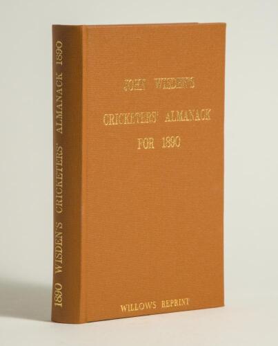 Wisden Cricketers&rsquo; Almanack 1890. Willows softback reprint (1990) in light brown hardback covers with gilt lettering. Limited edition 364/500. Good/ very good condition
